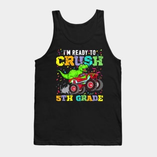 T-Rex Ready To Crush 8th Grade Back to School Monster Truck Tank Top